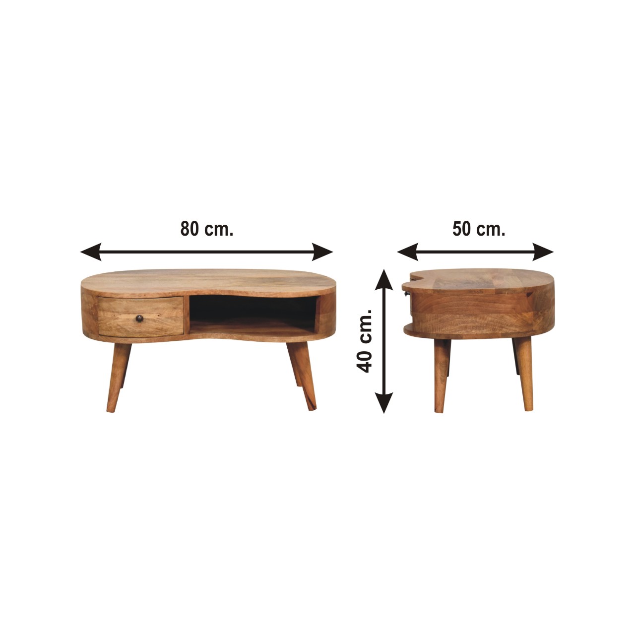Size chart for Oak-ish Wave Coffee Table