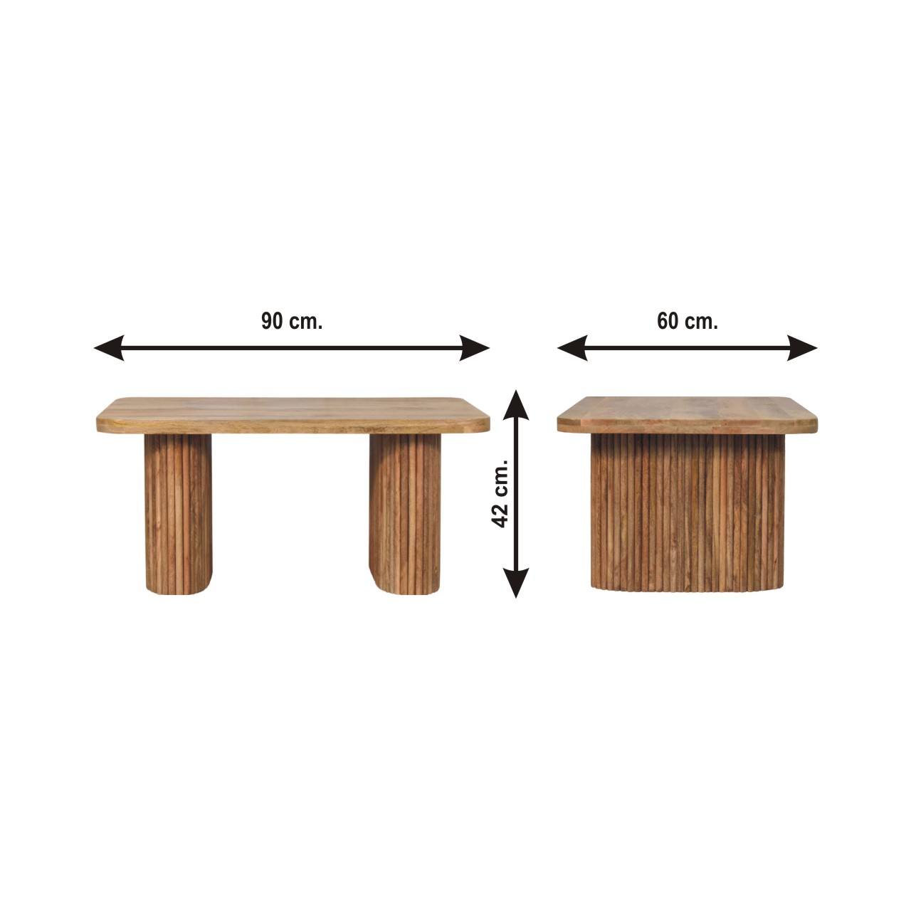 Size chart for Soba Bench | Oak Solid Mango Wood