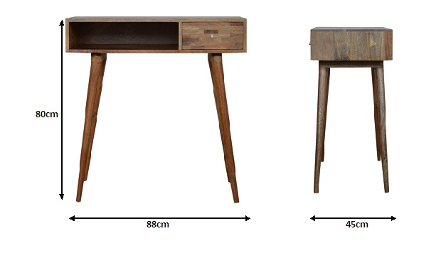 Size chart for Mixed Oak-ish Writing Desk