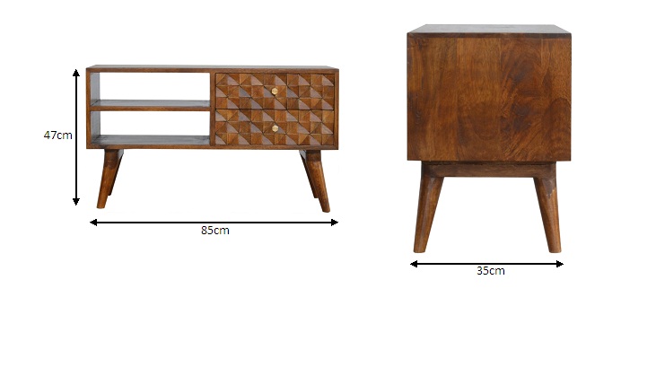 Size chart for Chestnut Diamond Carve Media Unit