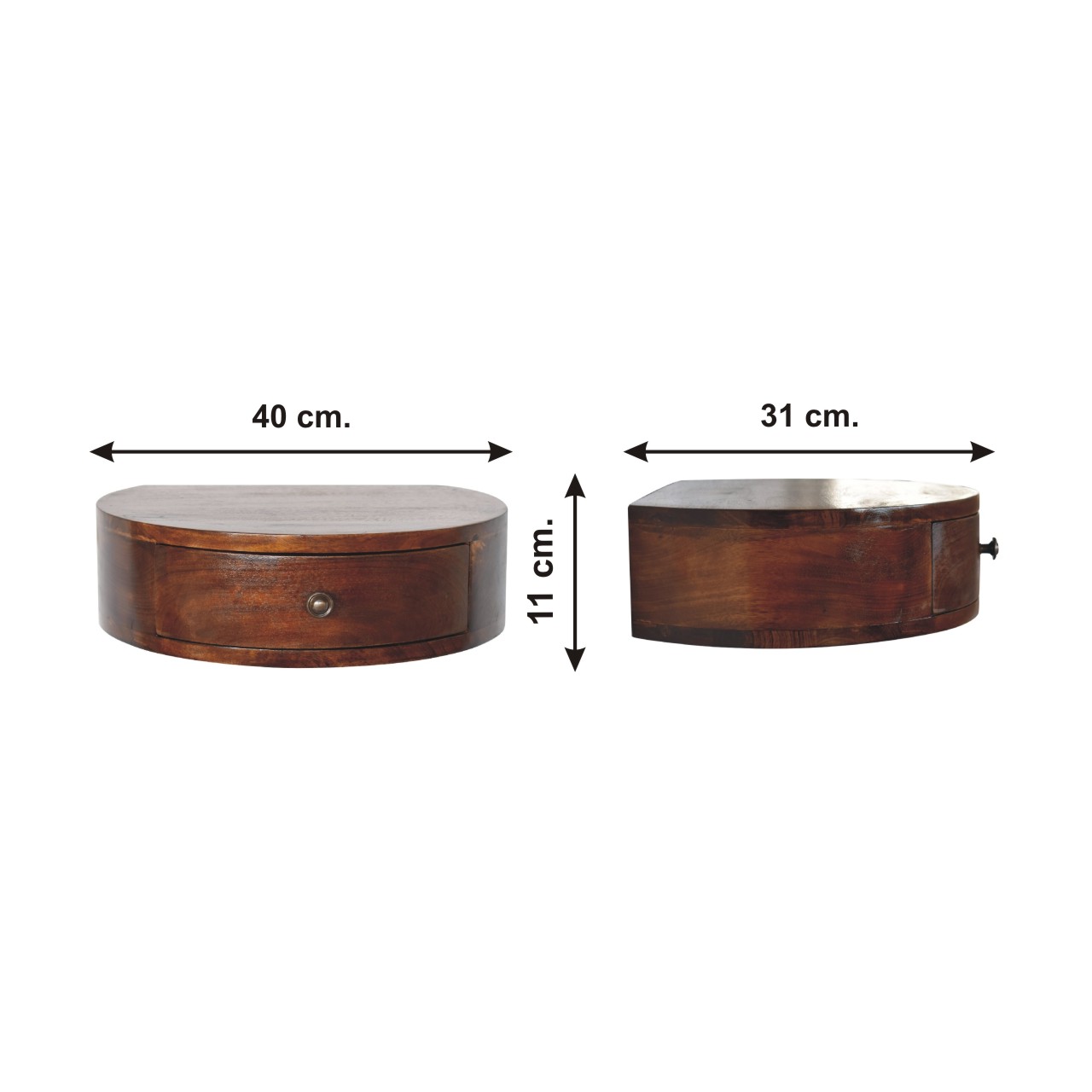 Size chart for Lunar 1 Drawer Floating Bedside