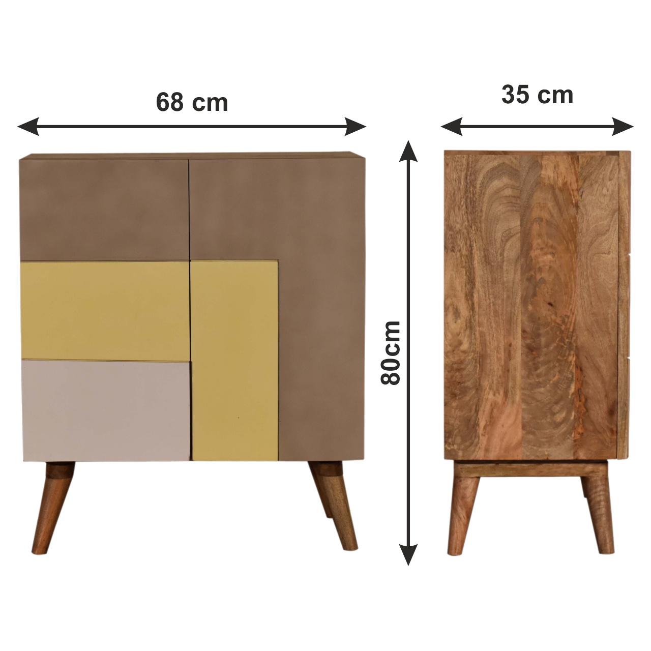 Size chart for Quebec Yellow Cabinet