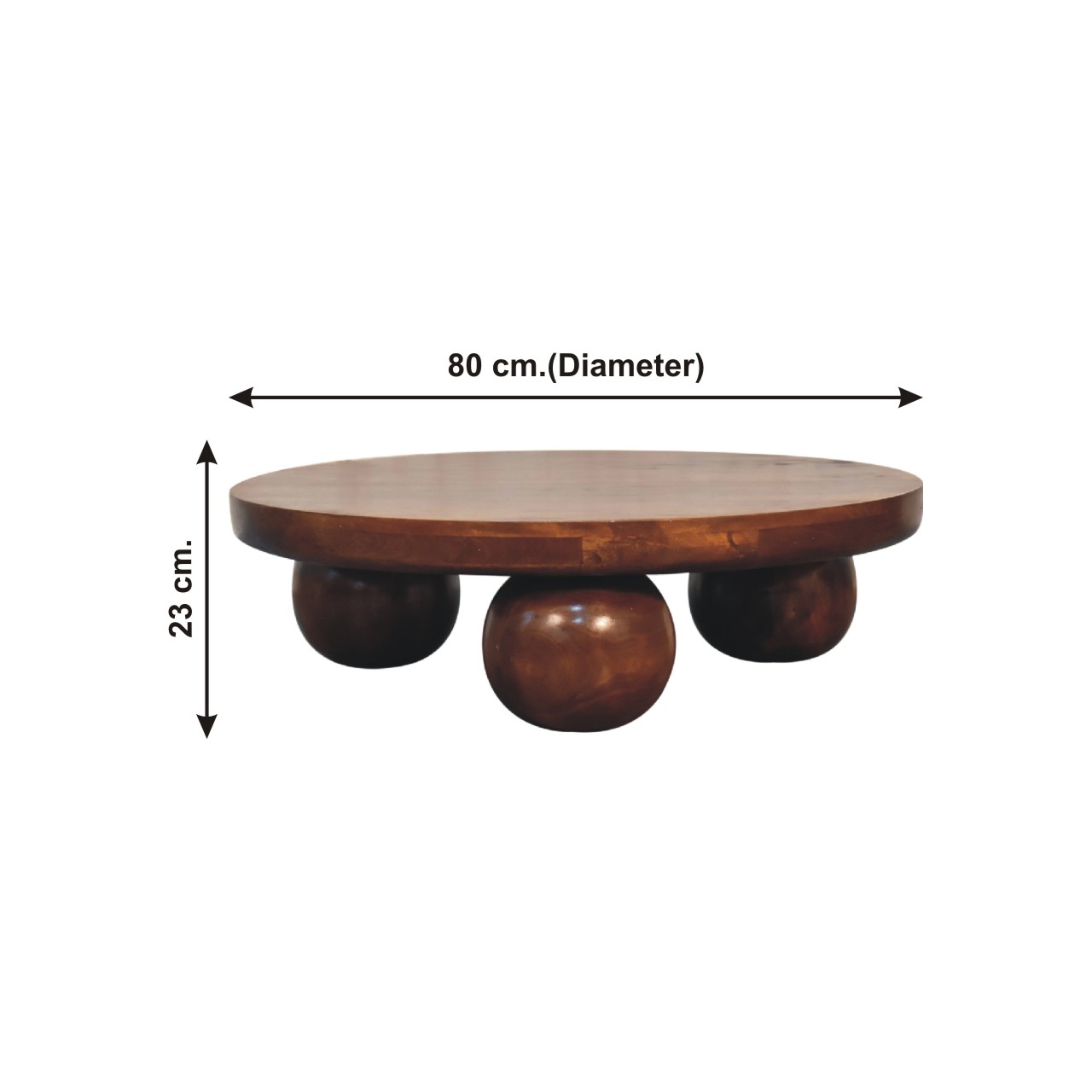 Size chart for Chestnut Central Ball Table