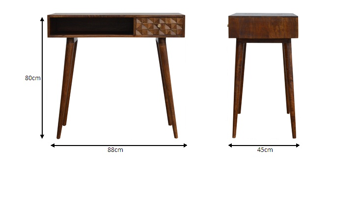 Size chart for Chestnut Diamond Writing Desk