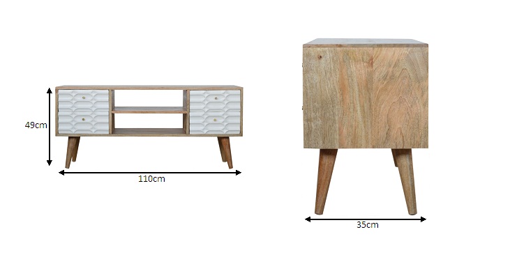 Size chart for Capsule White Entertainment Unit