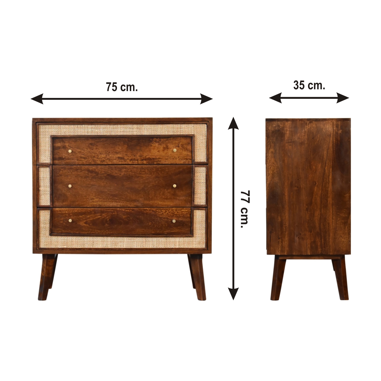 Size chart for Close-knit Chestnut Chest of Drawers