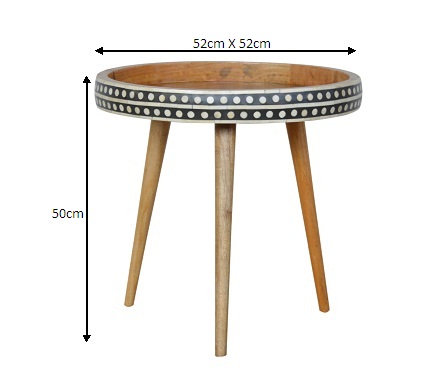 Size chart for Large Dotted End Table Accent Piece