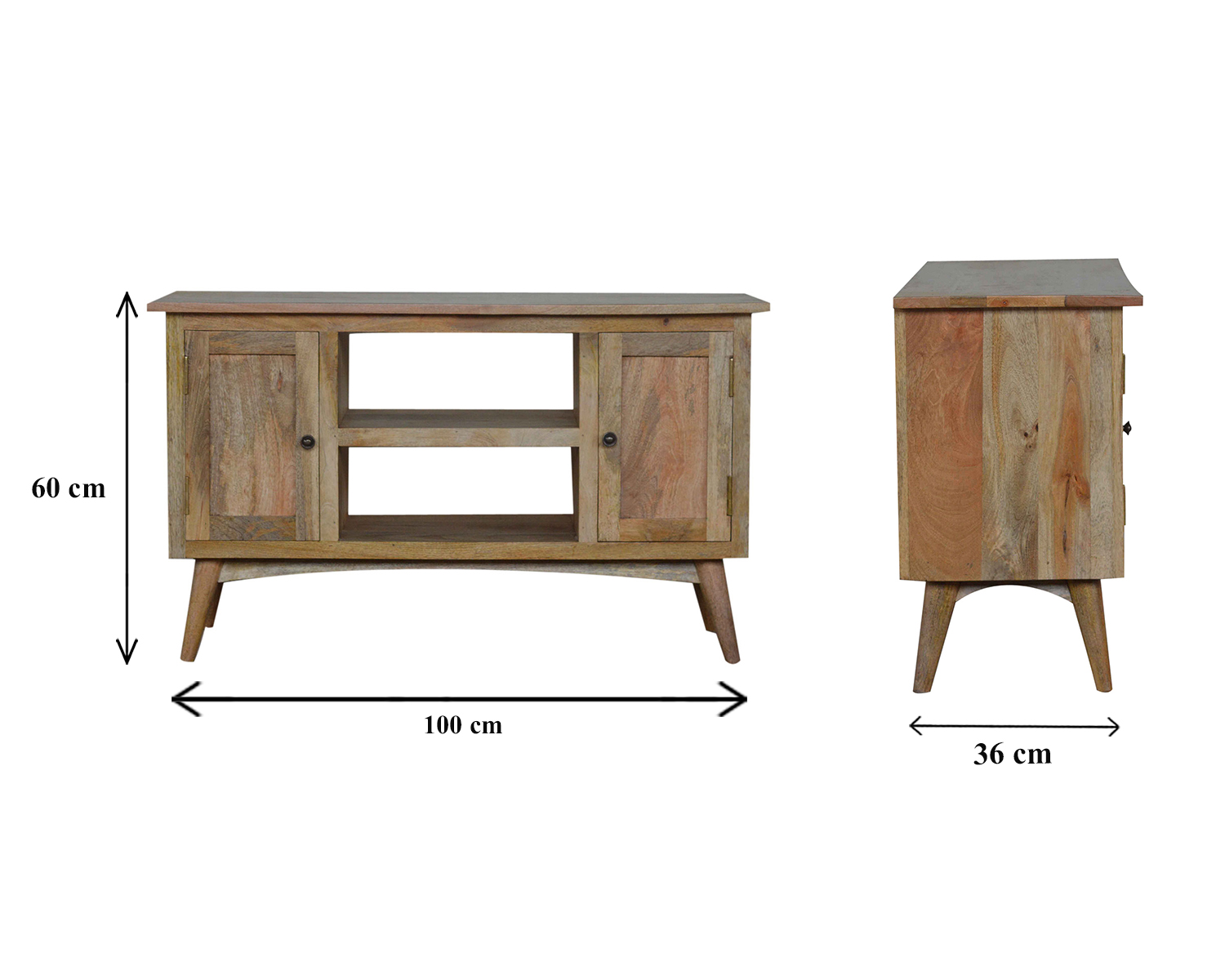 Size chart for 2 Cabin 2 Drawer Media Unit