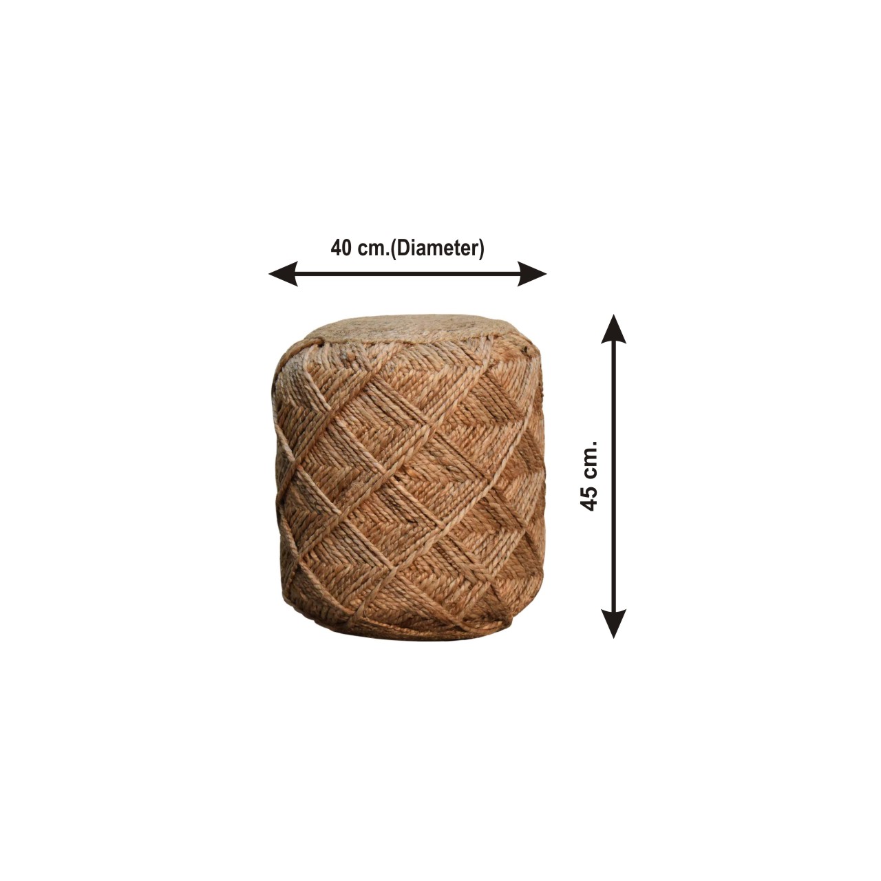 Size chart for Jute Fibre Footstool - Small