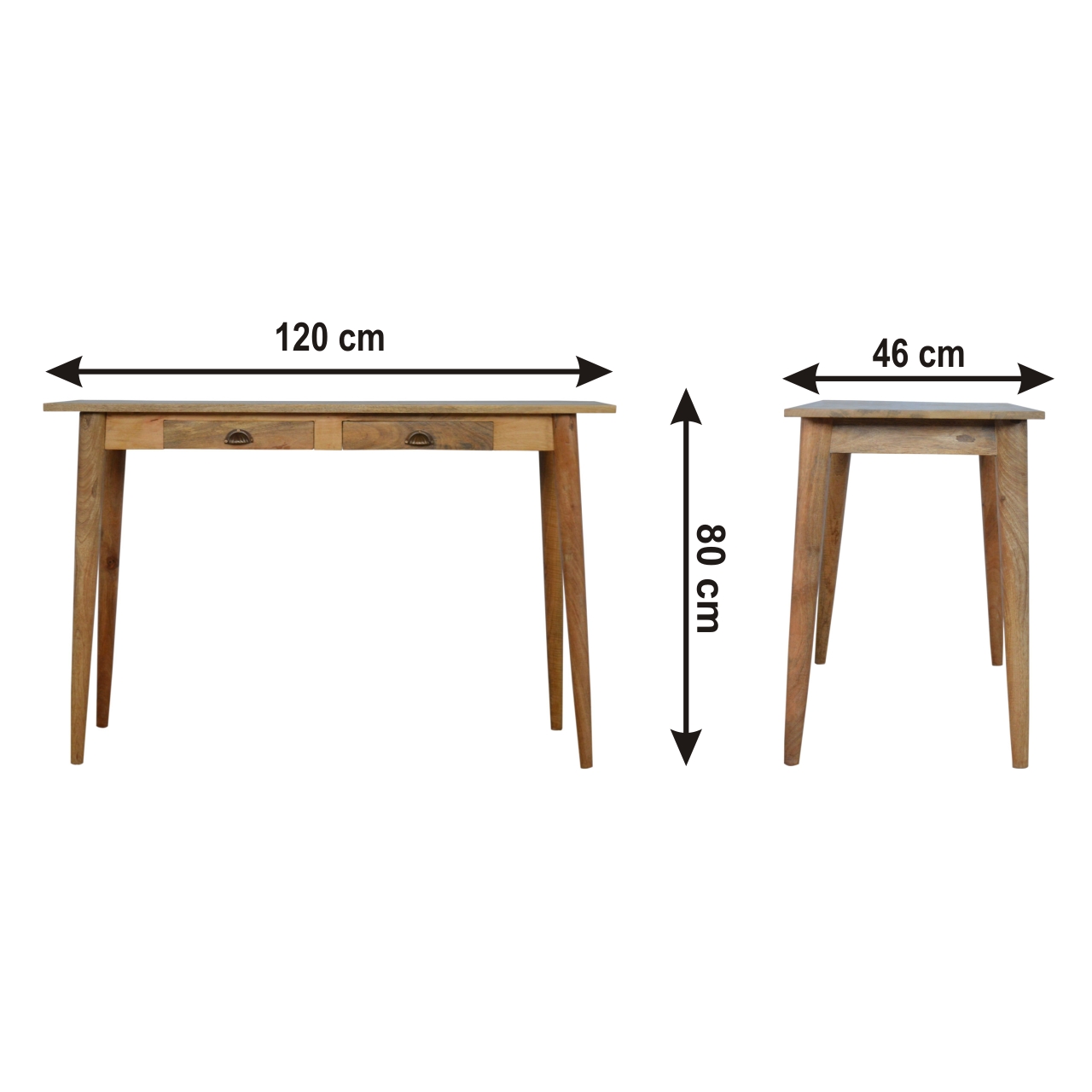 Size chart for 2 Drawer Nordic Writing Desk