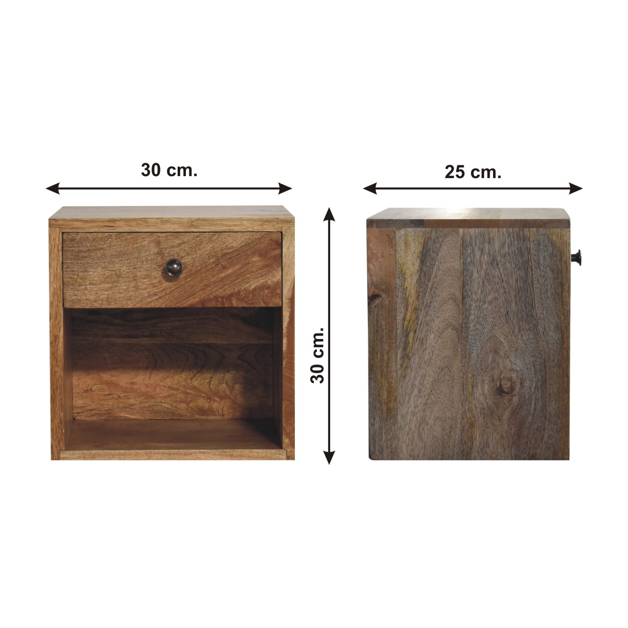 Size chart for Floating Mini Classic Bedside Table | Wall-Mounted