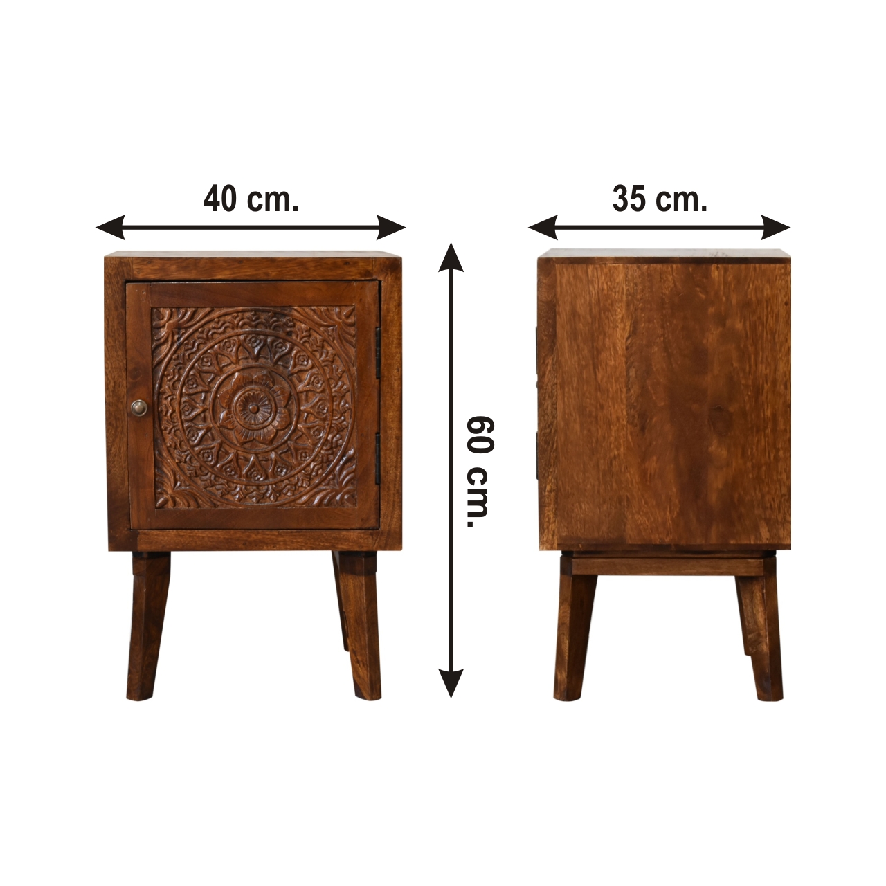 Size chart for Tova Bedside Table