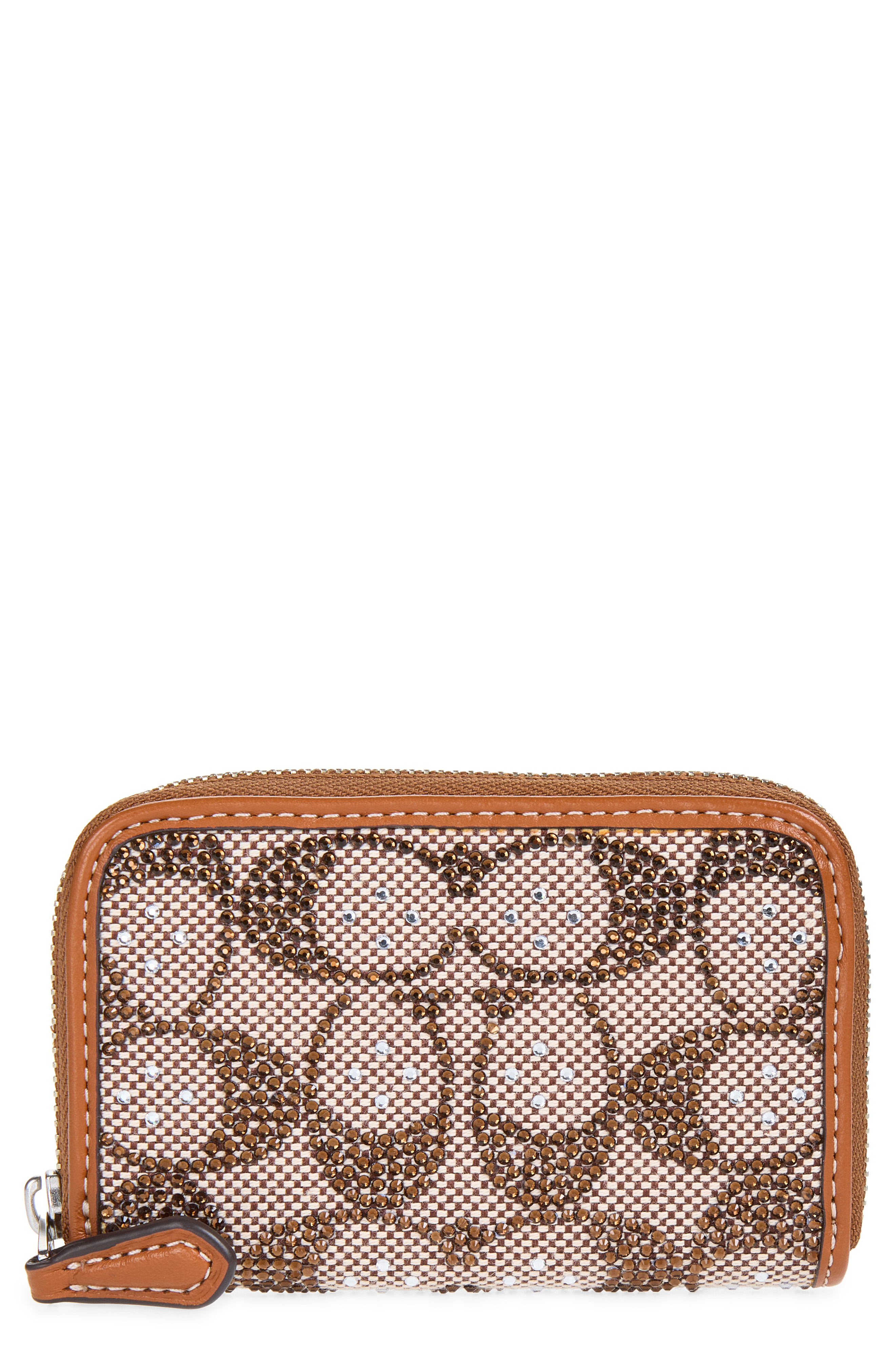 Coach Crystal Signature Jacquard Card Case