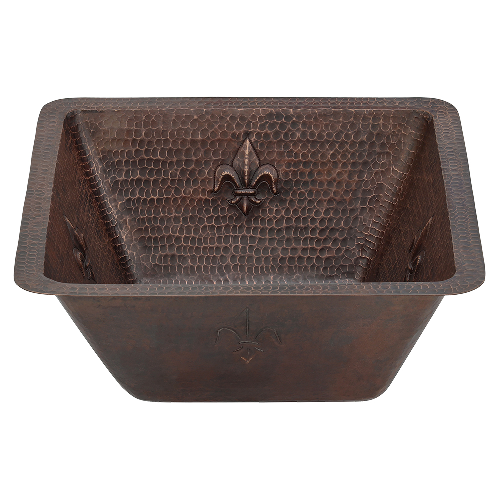 Premier Copper Products 15" Copper Bar/Prep Sink, Oil Rubbed Bronze, BS15FDB3