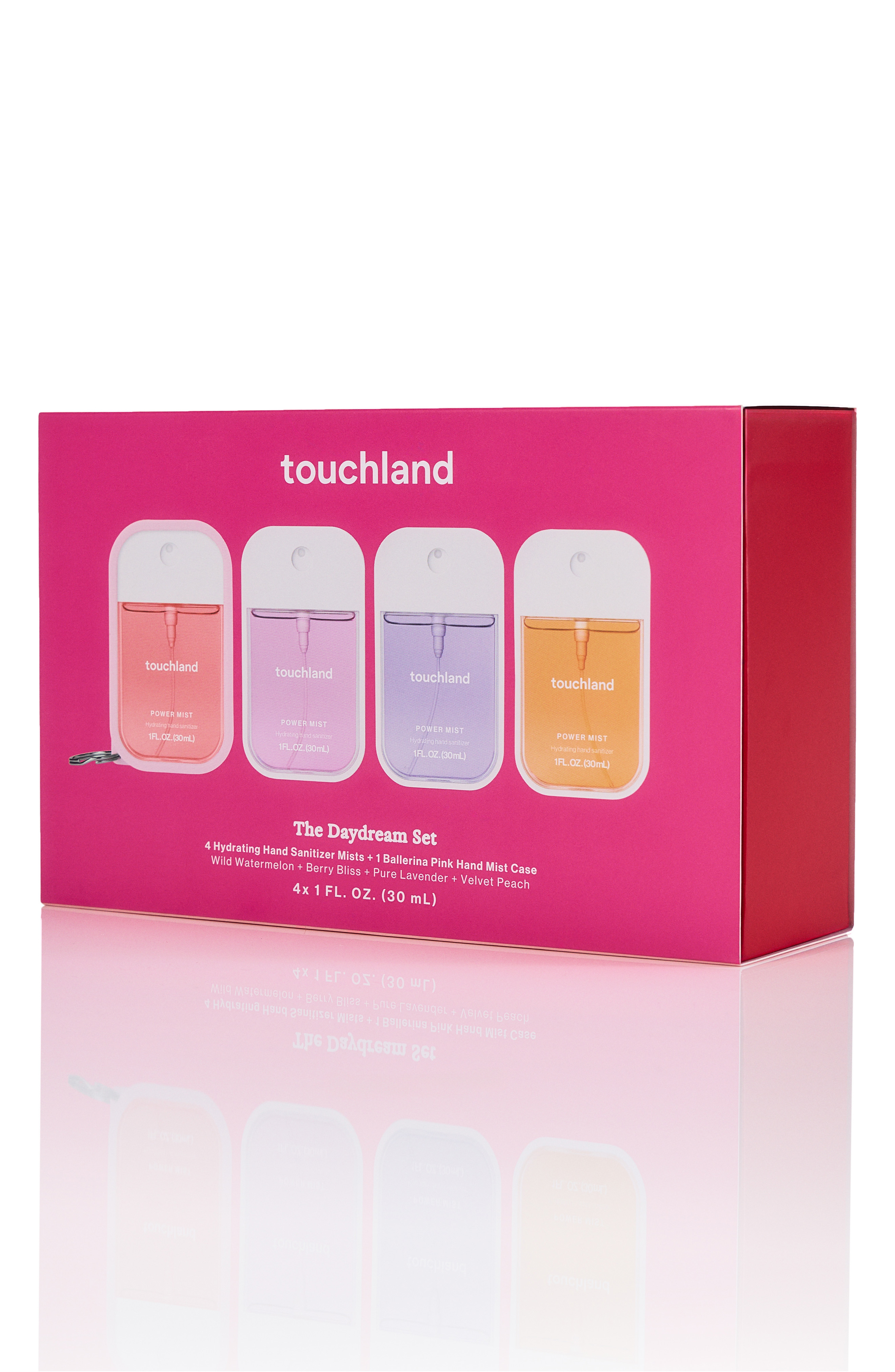 Touchland Power Mist Hand Sanitizers and Case Set of 4