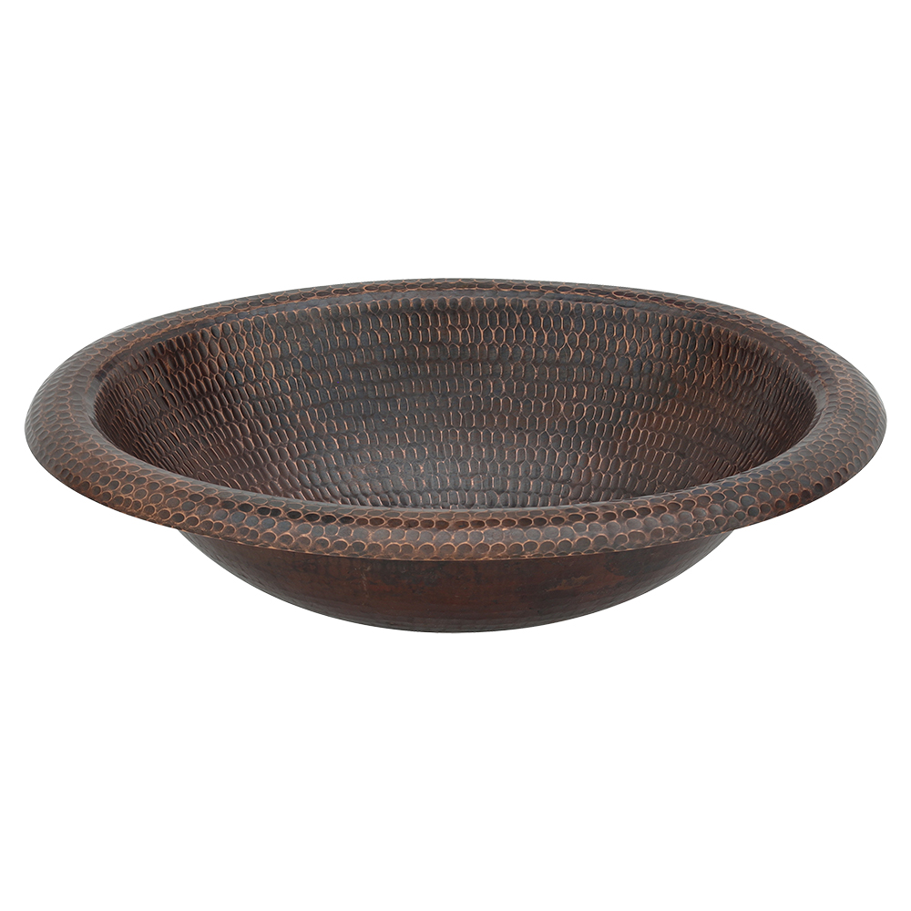 Premier Copper Products 18" Oval Copper Bathroom Sink, Oil Rubbed Bronze, LO18RDB