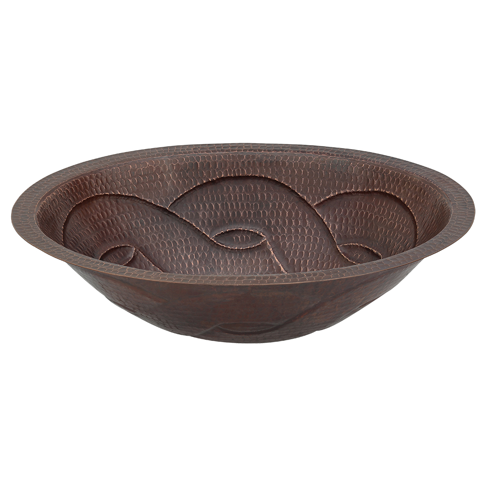 Premier Copper Products 19" Oval Copper Bathroom Sink, Oil Rubbed Bronze, LO19FBDDB