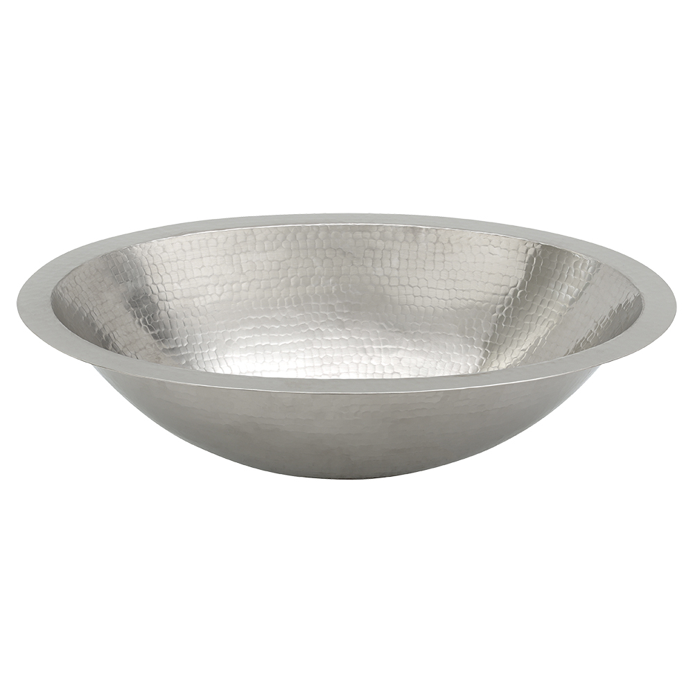 Premier Copper Products 19" Oval Copper Bathroom Sink, Nickel, LO19FEN