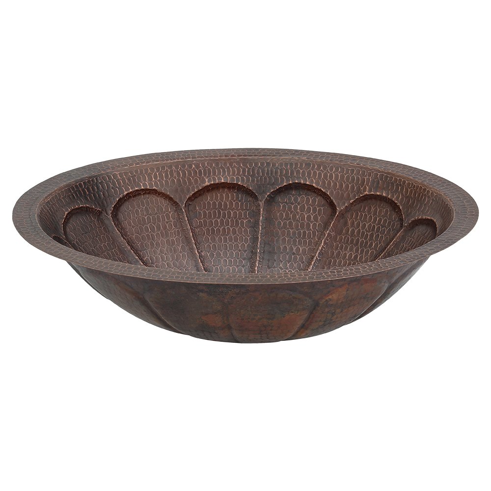 Premier Copper Products 19" Oval Copper Bathroom Sink, Oil Rubbed Bronze, LO19FSBDB