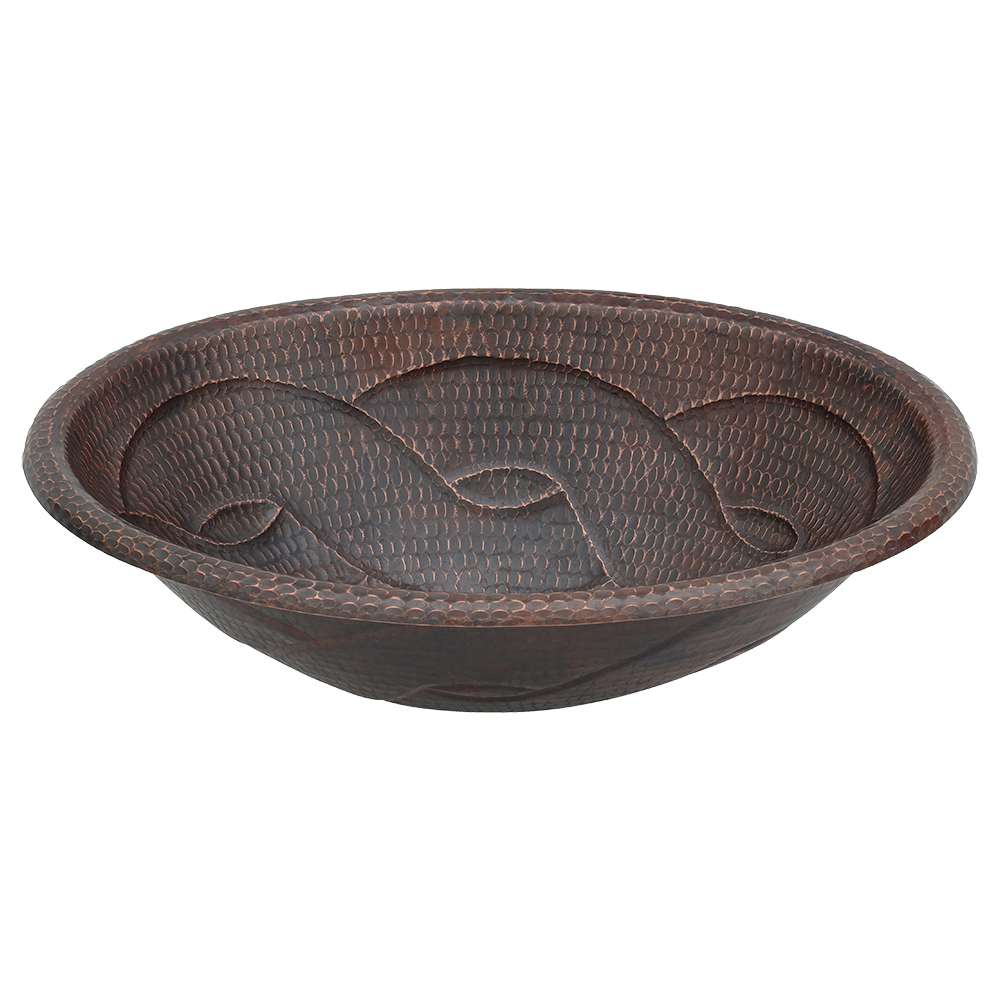 Premier Copper Products 19" Oval Copper Bathroom Sink, Oil Rubbed Bronze, LO19RBDDB