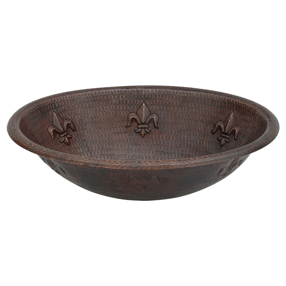 Premier Copper Products 19" Oval Copper Bathroom Sink, Oil Rubbed Bronze, LO19RFLDB