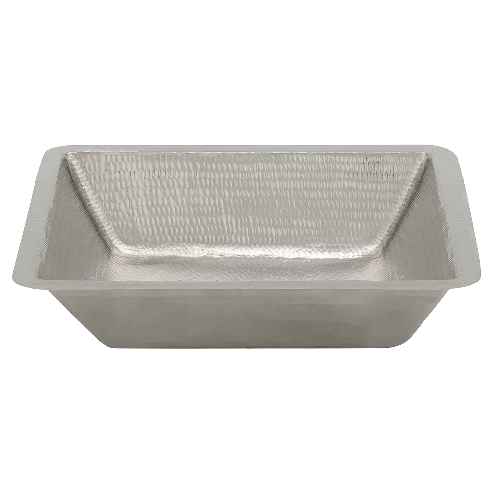 Premier Copper Products 19" Rectangle Copper Bathroom Sink, Nickel, LREC19EN