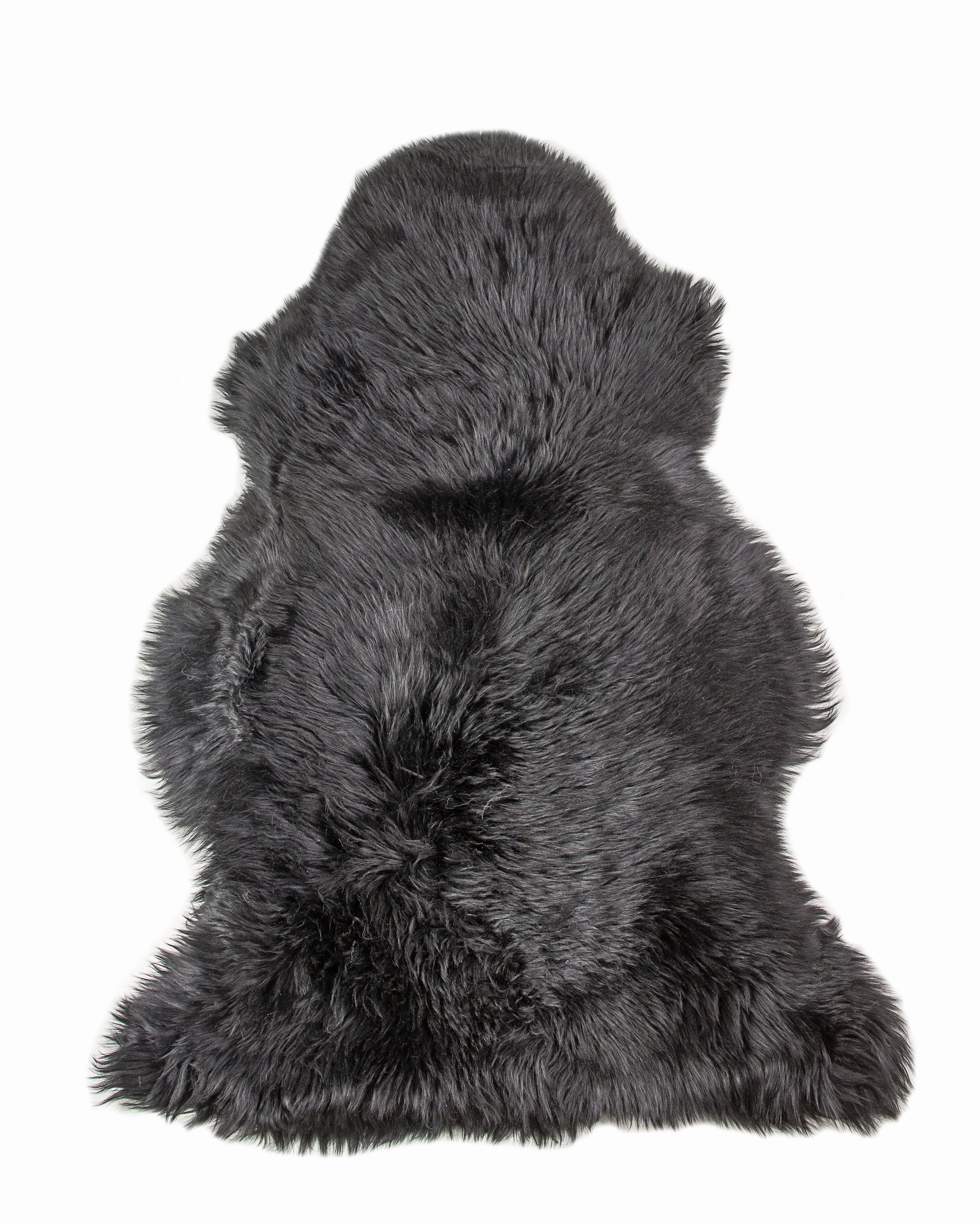 Natural Milan Sheepskin Single Rug | Black | 2’x3′