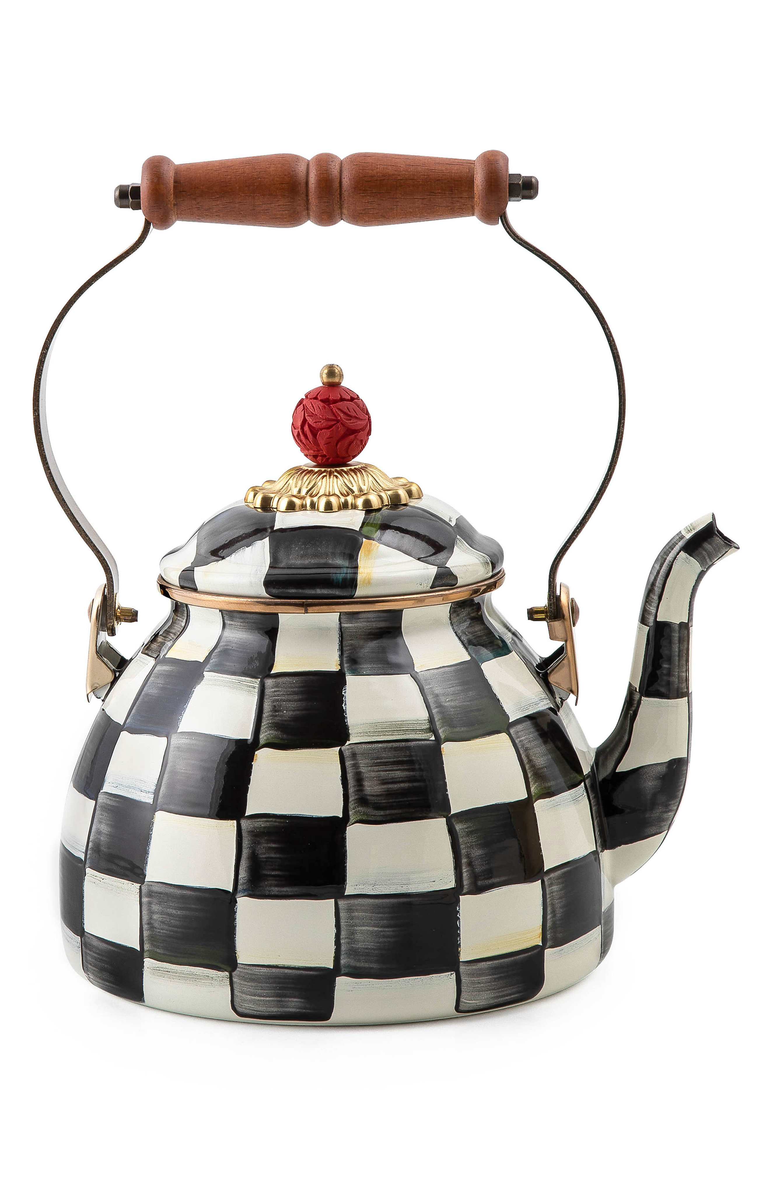 MACKENZIE CHILDS Enameled Steel 2-Quart Tea Kettle