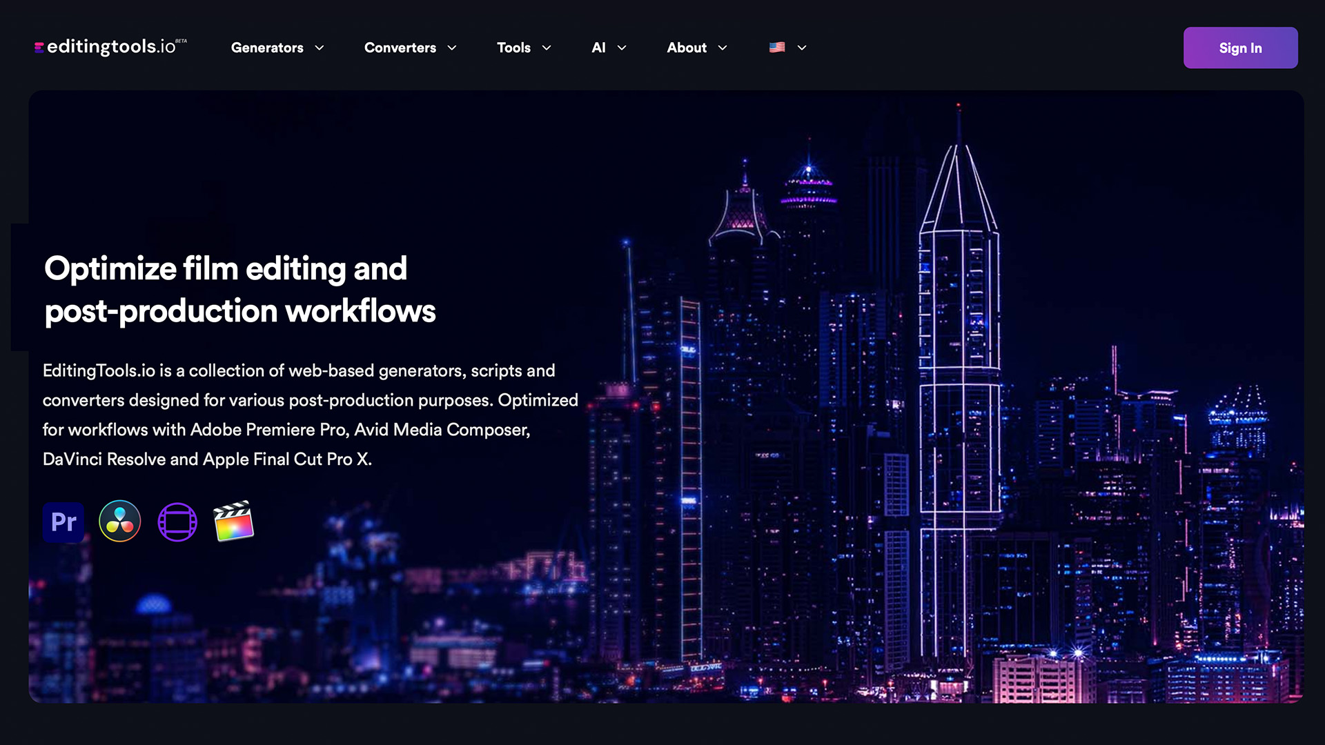 EditingTools.io preview