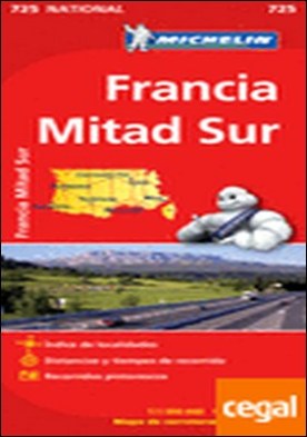 Mapa National Francia Sur . Escala 1:1.000.000; 1 cm: 10 km