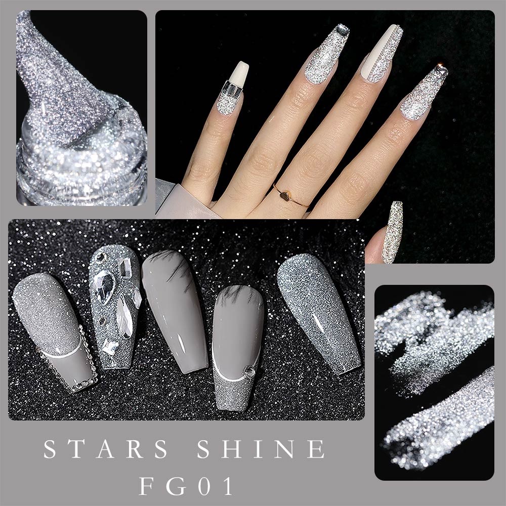 CANNI 7.3ml UV Gel Reflective Disco Gel Sparkle Soak Off UV LED Super