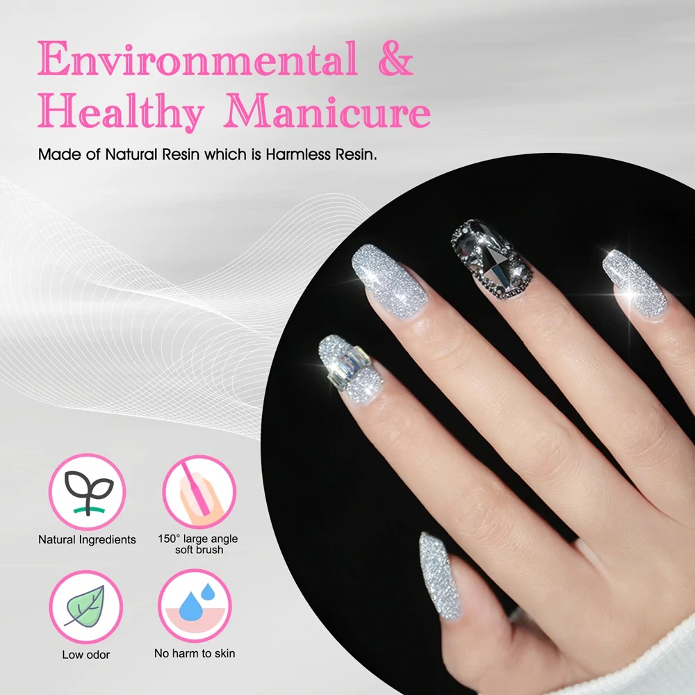 CANNI 7.3ml UV Gel Reflective Disco Gel Sparkle Soak Off UV LED Super