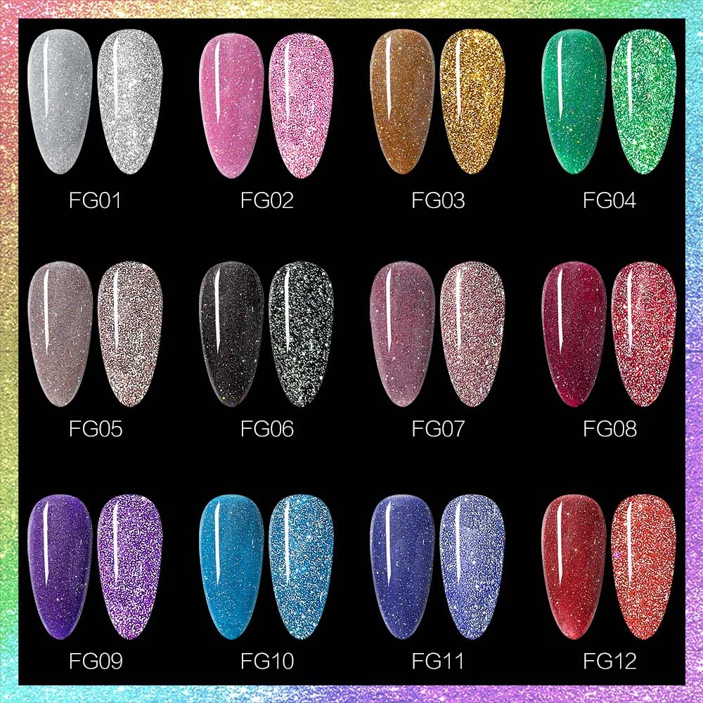CANNI 7.3ml UV Gel Reflective Disco Gel Sparkle Soak Off UV LED Super
