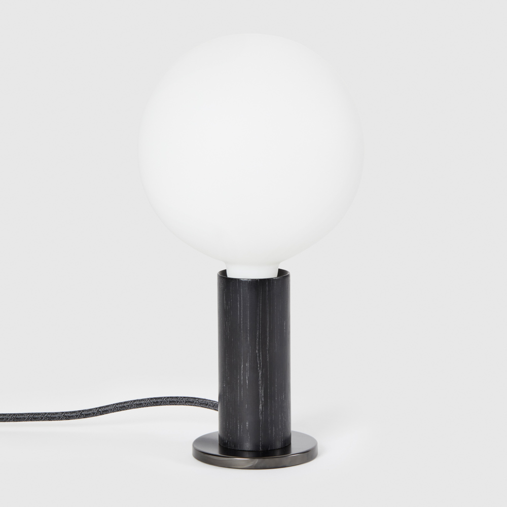 Blackened Oak Knuckle Table Lamp with Sphere IV EU