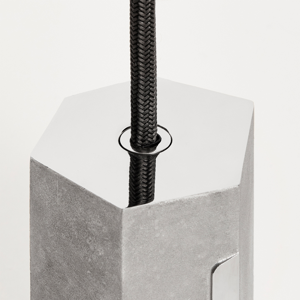 Basalt Single Pendant in Stainless Steel - EU