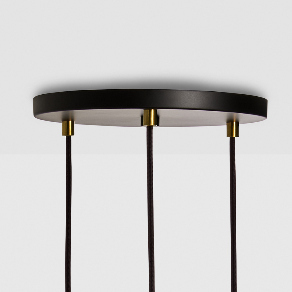 Small canopy black, brass grip with 3 brass pendants & 3 Sphere IV EU