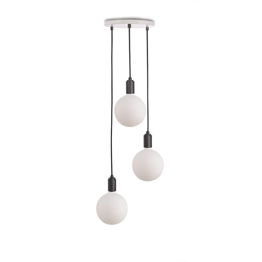 Small canopy white, graphite grip with 3 graphite pendants & 3 Sphere IV  EU